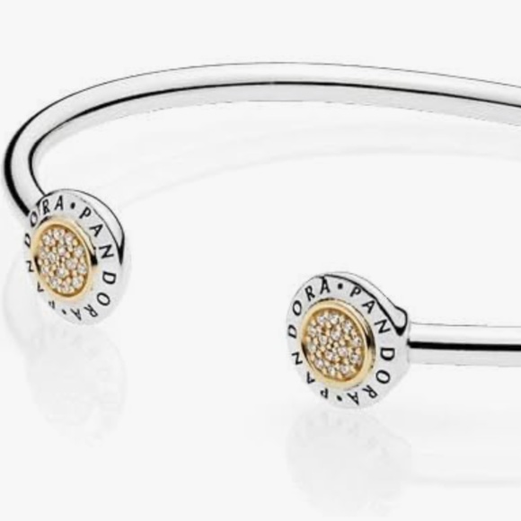 Pandora two tone logo bracelet 14k gold and silver - Picture 7 of 7
